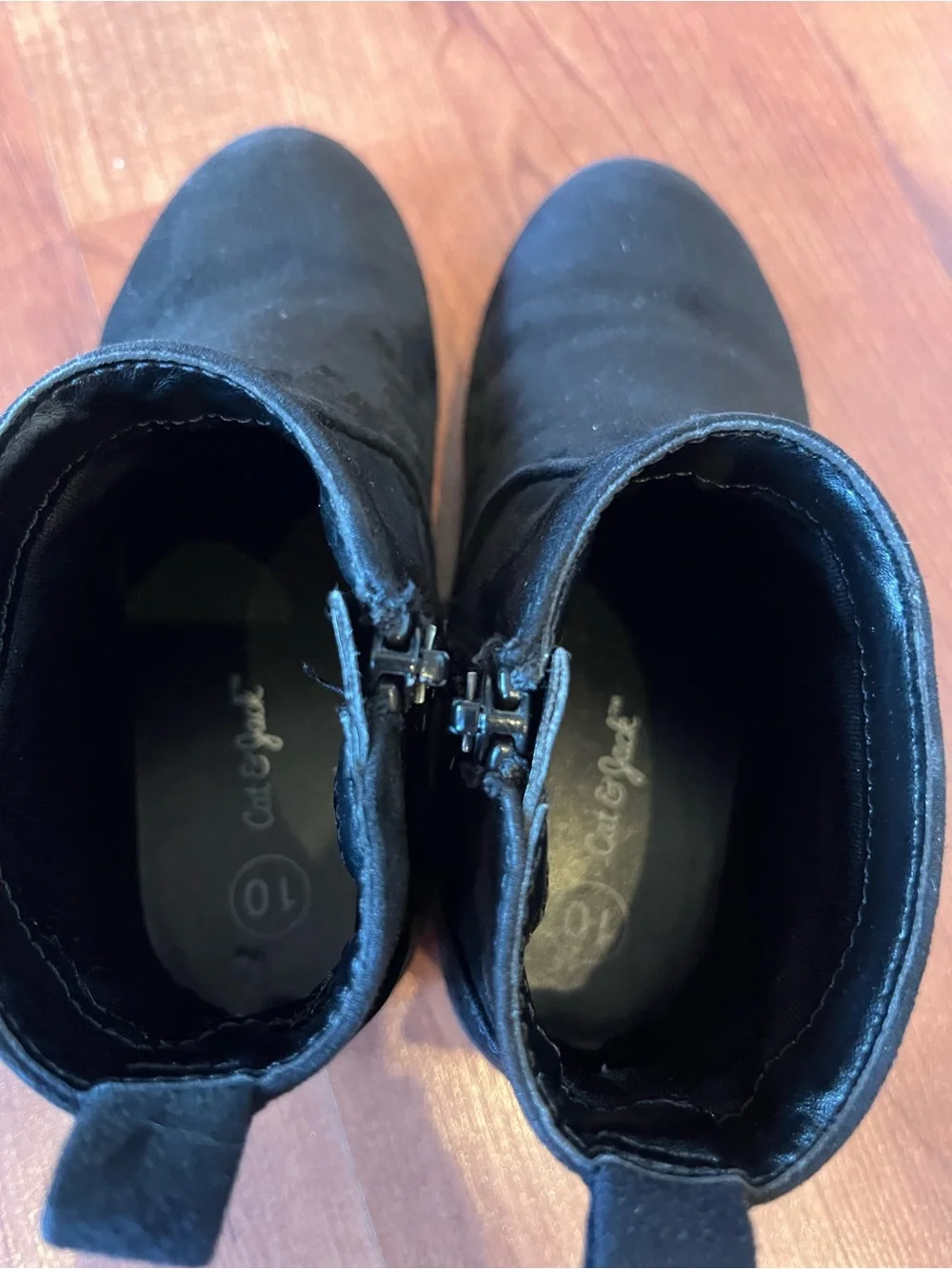 Girls Black Ankle Booties with Comfortable Zip Closure